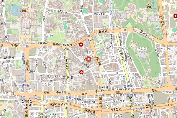 Map showing Insadong Sujebi in Seoul