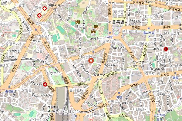 Map showing Jinju Hoegwan in Seoul
