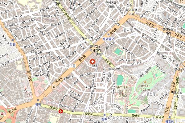 Map showing Pig Company Hongdae in Seoul