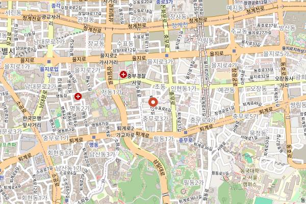 Map showing Sarangbang Kalguksu in Seoul