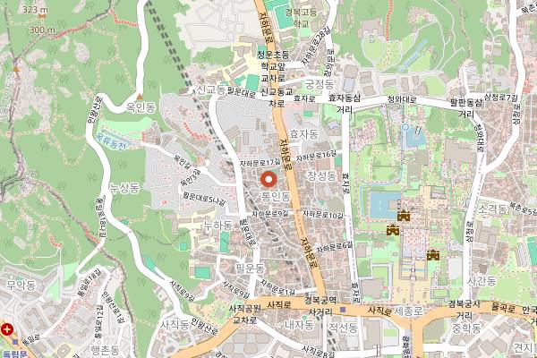 Map showing Tongin Market Coin Lunchbox in Seoul