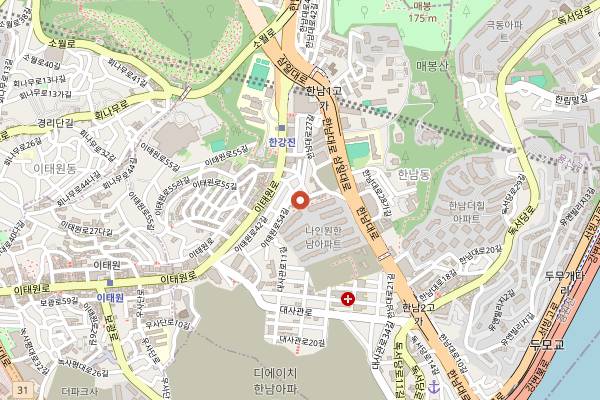 Map showing gml Coffee Hannam in Seoul