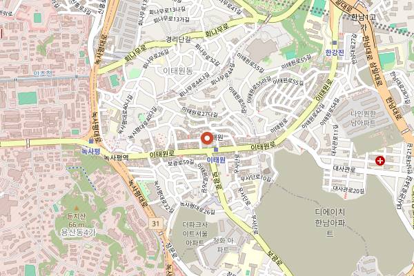 Map showing Maple Tree House Itaewon in Seoul