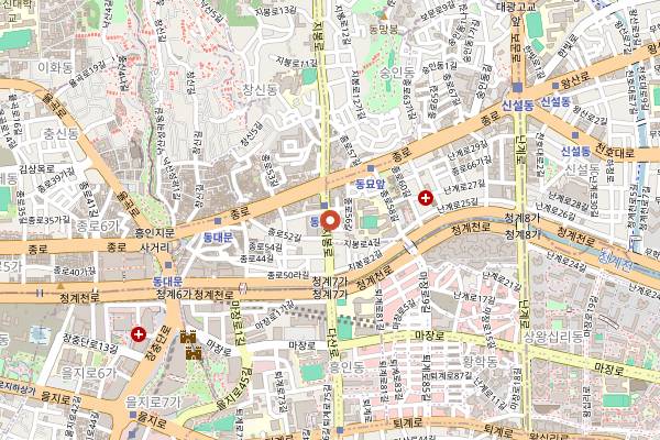 Map showing Namaste in Seoul