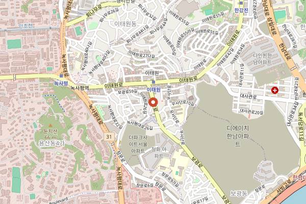 Map showing Plant Cafe Itaewon in Seoul
