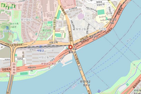 Map showing K-Food Festival on Hangang Bridge in Seoul