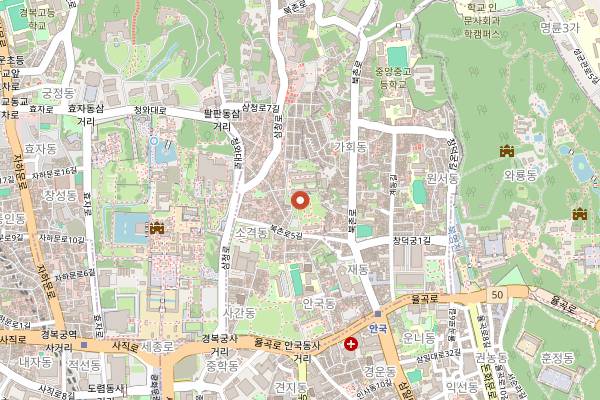 Map showing Korean Gourmet Hunters: Anguk Station in Seoul