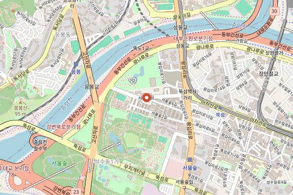 Map showing Seongsu Seoul Forest Cafe Strip in Seoul