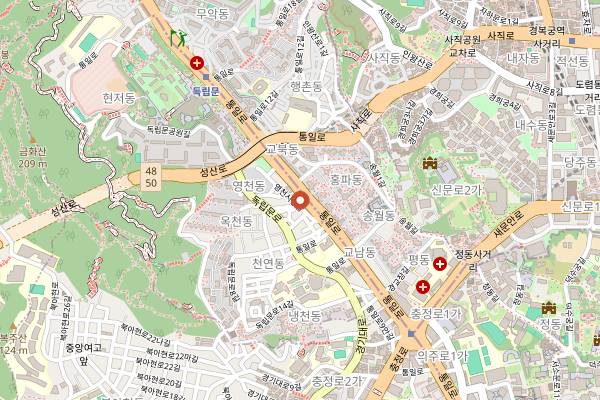Map showing Dongnimmun Yeongcheon Market in Seoul