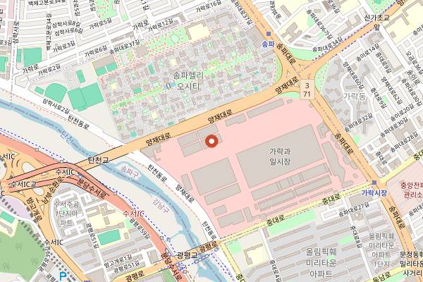 Map showing Garak Mall in Seoul