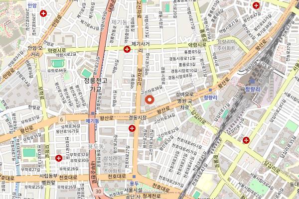 Map showing Gyeongdong Market in Seoul
