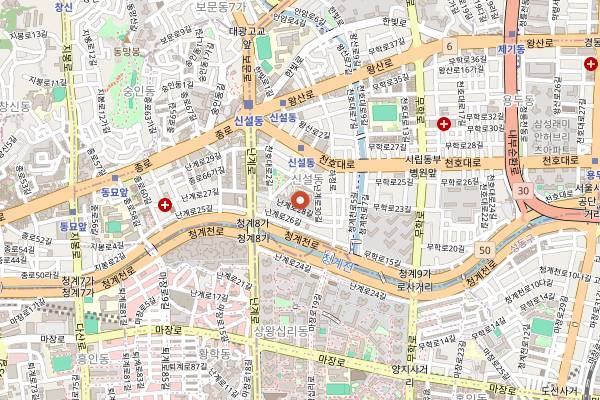 Map showing Seoul Folk Flea Market in Seoul