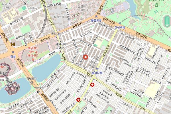 Map showing Romantic LP Bar Jamsil Bangi Branch in Seoul