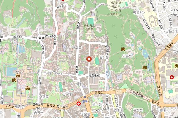 Map showing Bukchon Son Mandu in Seoul