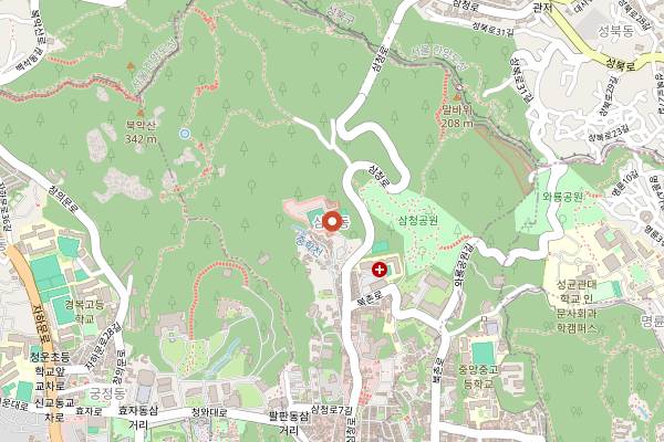 Map showing Maple Tree House Samcheong in Seoul