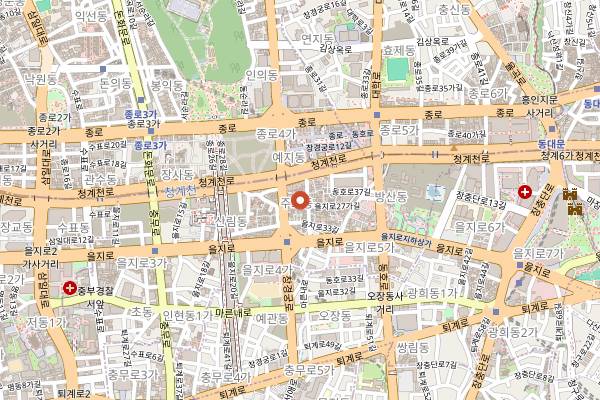 Map showing Woo Lae Oak in Seoul