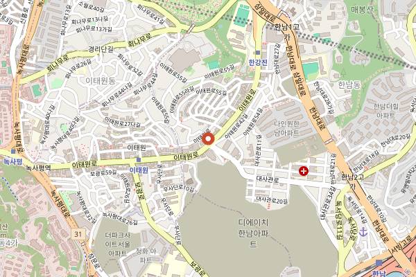 Map showing Itaewon International Market Stalls in Seoul