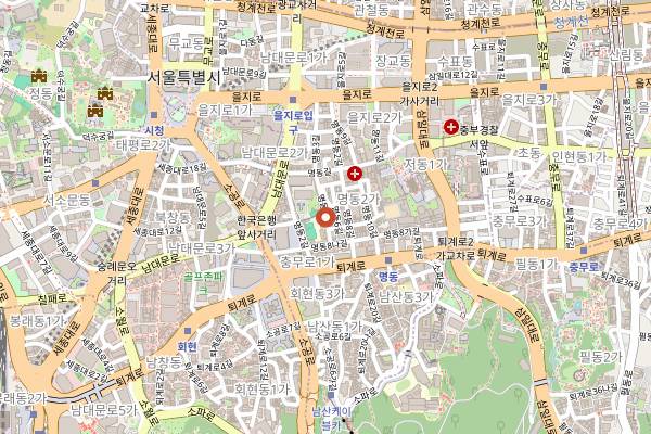 Map showing Myeonghwadang in Seoul