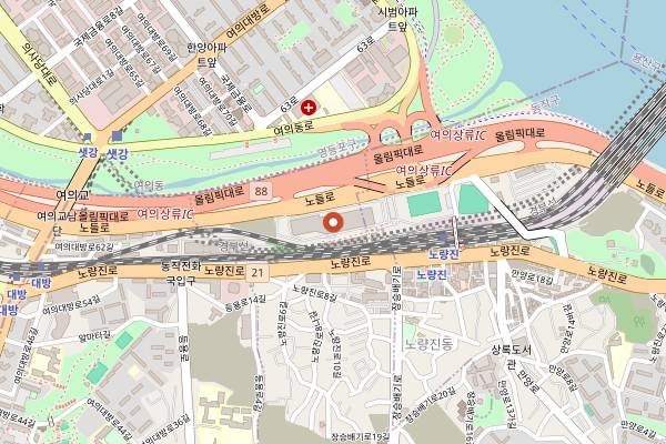 Map showing Noryangjin Fish Market Pre-Dawn Stalls in Seoul