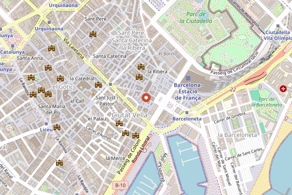 Map showing Bubo in Barcelona