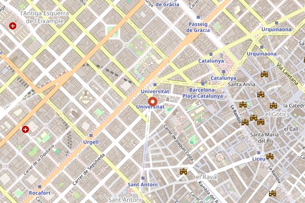 Map showing Forn Mistral in Barcelona