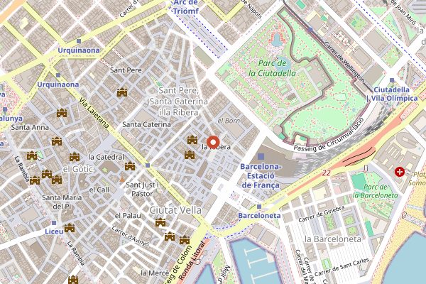 Map showing Pastisseria Hofmann in Barcelona