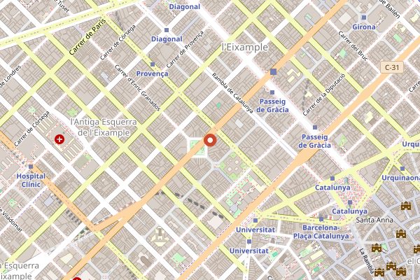 Map showing La Pastisseria Barcelona in Barcelona