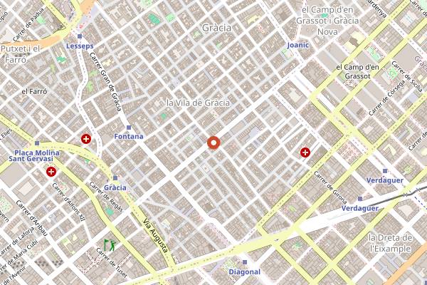 Map showing Pastisseria Montserrat in Barcelona