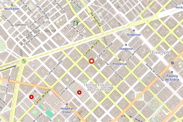 Map showing Dry Martini in Barcelona