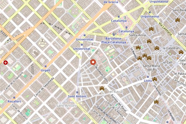 Map showing Negroni in Barcelona