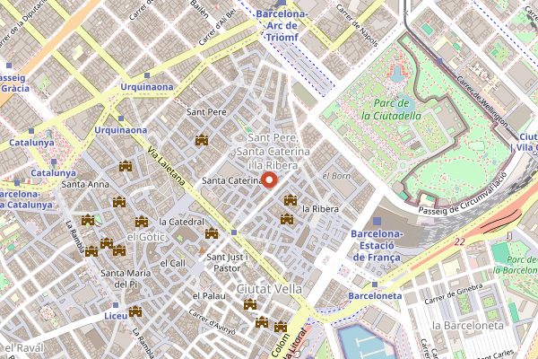 Map showing Paradiso in Barcelona