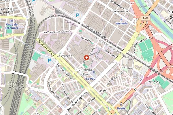 Map showing Almogaver Tap Room in Barcelona
