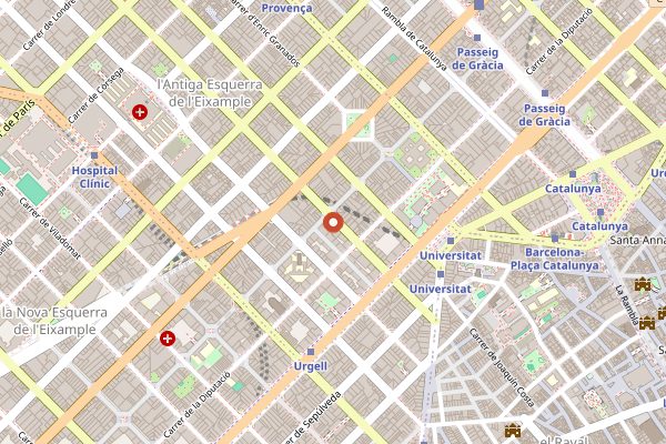 Map showing BierCab in Barcelona
