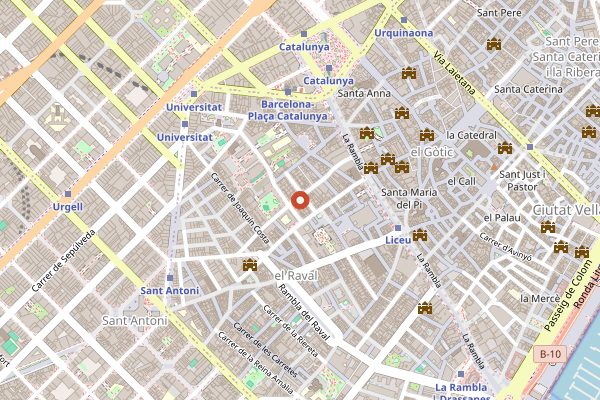 Map showing Caravelle in Barcelona