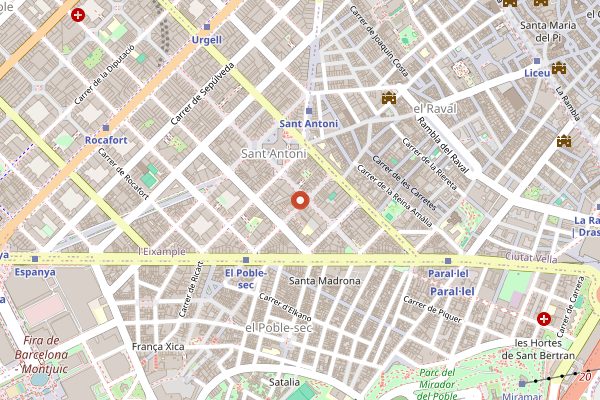 Map showing Federal Cafe in Barcelona