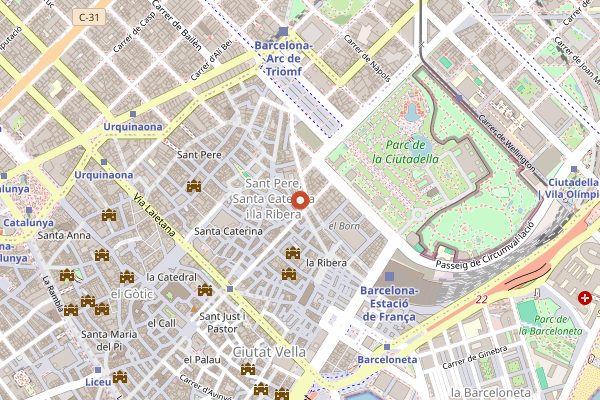 Map showing Picnic in Barcelona