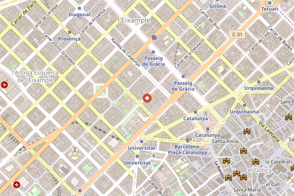 Map showing The Juice House (brunch) in Barcelona