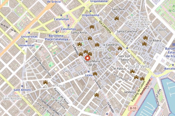 Map showing Granja La Pallaresa in Barcelona