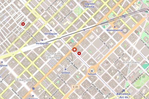 Map showing Granja Petitbo in Barcelona