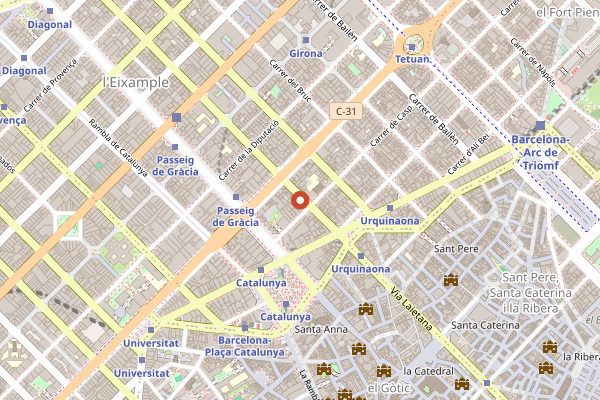 Map showing Laie Llibreria Cafe in Barcelona