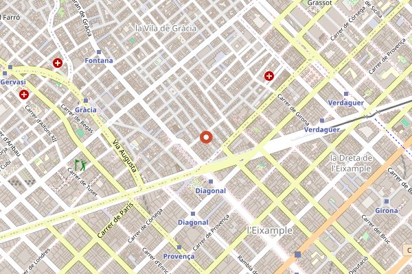 Map showing Onna Coffee in Barcelona