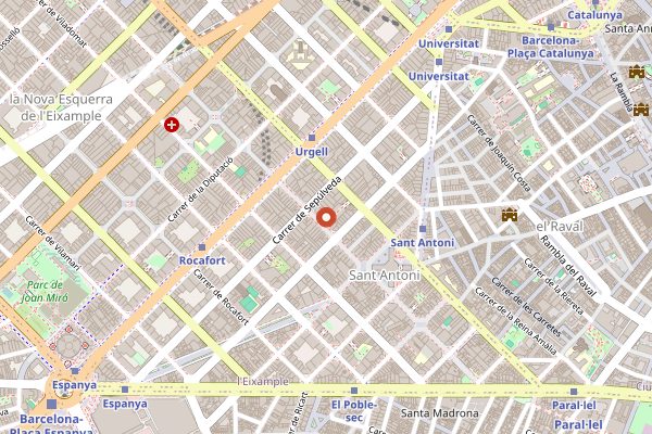 Map showing Can Vilaro in Barcelona