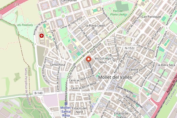 Map showing Casa Fernandez in Barcelona