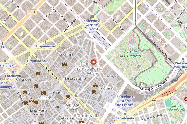 Map showing Casa Julia in Barcelona