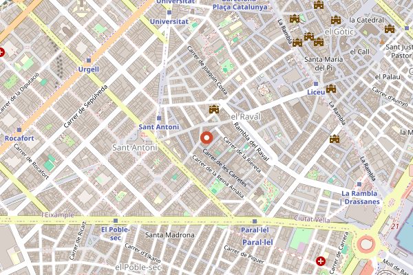 Map showing Cera 23 in Barcelona