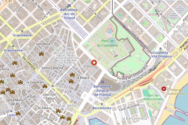 Map showing Ikibana in Barcelona