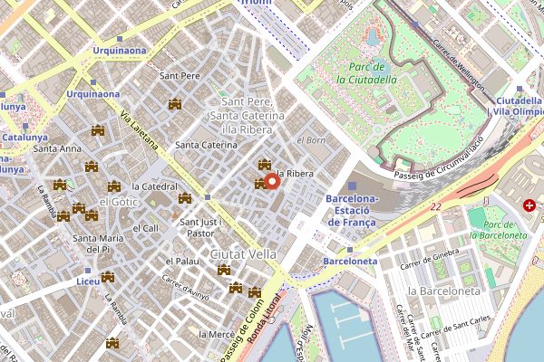 Map showing Tapeo in Barcelona
