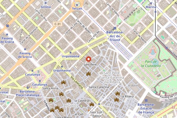 Map showing Nomad Coffee in Barcelona