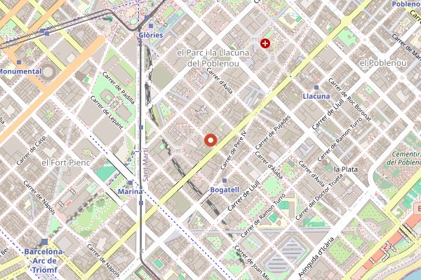 Map showing Skye Coffee Co in Barcelona
