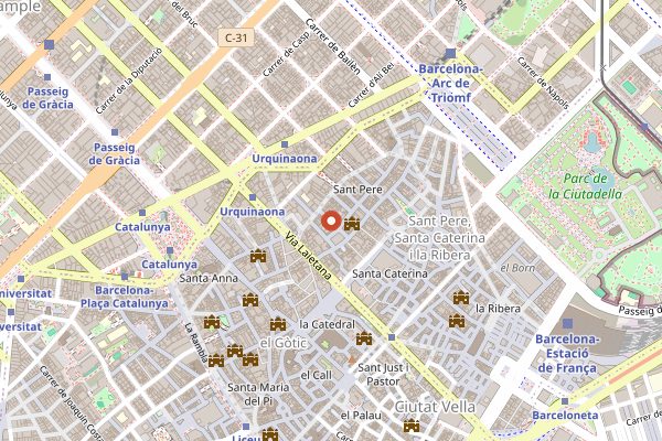 Map showing Syra Coffee in Barcelona